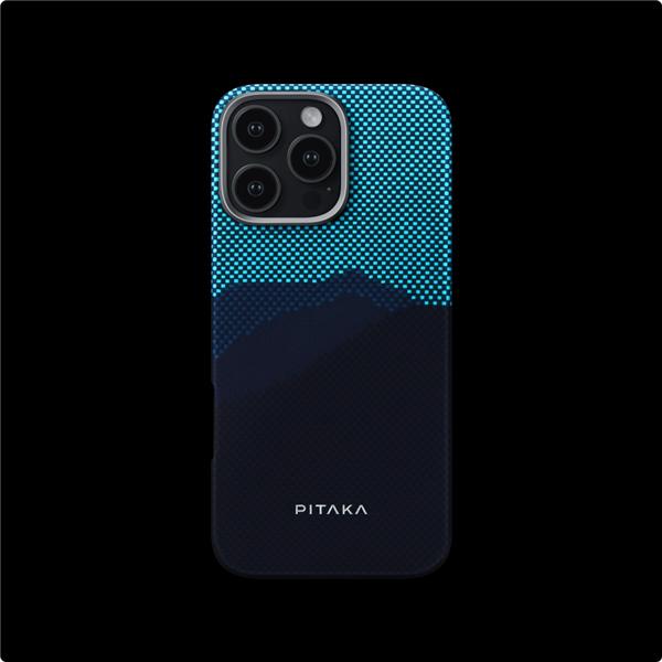 Actual product image Pitaka MagSafe back cover, glows in the dark, made of genuine aramid Over the horizon Luminous (Apple iPhone 16 Pro Max)
