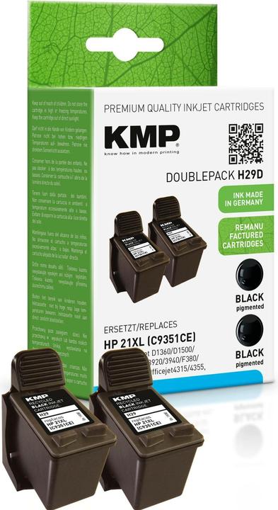 Produktbild KMP Tinte npatronen 2er Pack H29D Schwarz (BK)