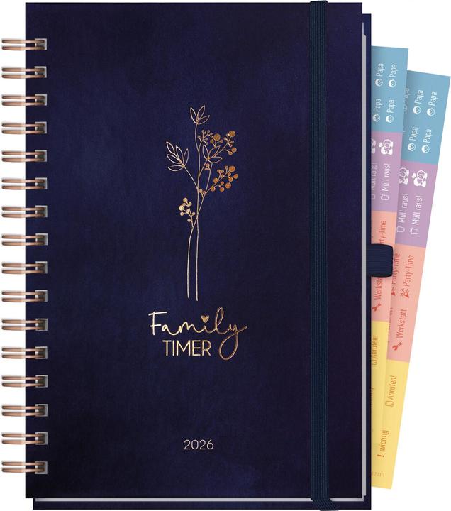 Produktbild Family-Timer Deluxe 'Cute Flower' 2026 (16 x 22.5 cm, Deutsch)