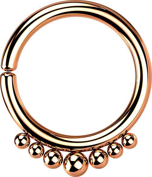 Produktbild Star Piercing Micro Piercing Ring rosegold sieben Kugeln (Chirurgenstahl 316L, ohne Messing)