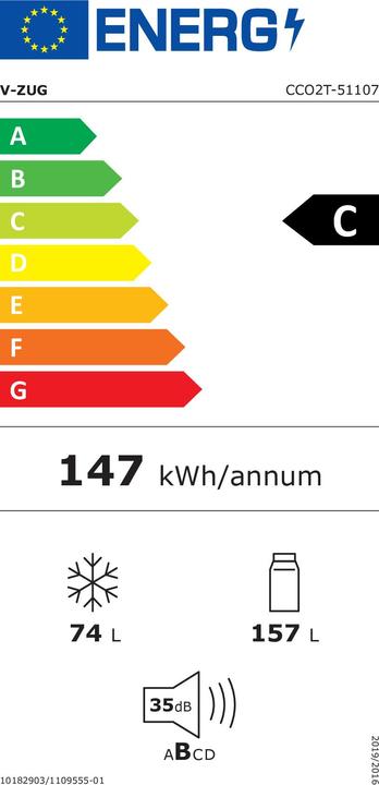 Etichetta energetica V-Zug 5110700001 (231 l)
