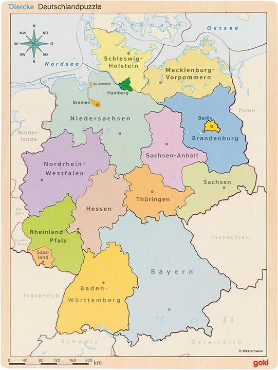 Actual product image Goki Layer Puzzle Germany (98 pieces)