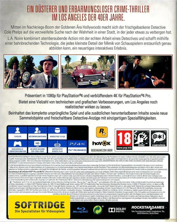 Immagine prodotto Rockstar L.A. Noire (PS4, EN)