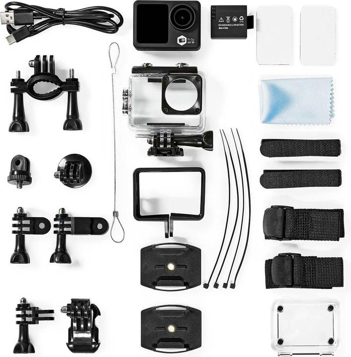 Immagine prodotto Nedis Action Cam | 4K@30fps | 16 MPixel | Impermeabile fino a: 30.0 m | 90 min | Wi-Fi | App disponibile (30p, WiFi)