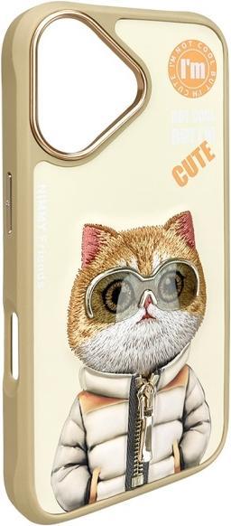 Productafbeelding ASUS Nimmy hoesje iPhone 16 6.1" kaki Cool&Cute 2.0 Cat (Apple iPhone 16)