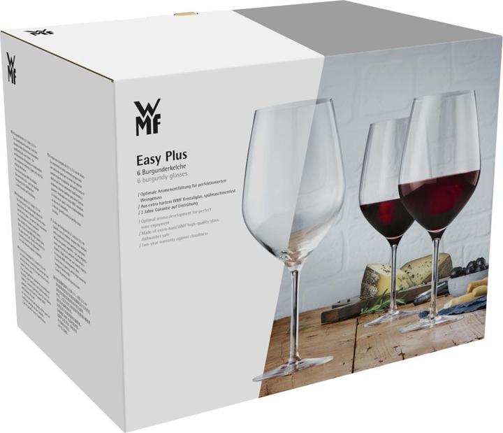 Productafbeelding WMF Bourgondische wijnglazen set 6tlg 700ml, kristalglas Easy Plus transparant (70 cl, 6 Bril, Rode wijnglazen)