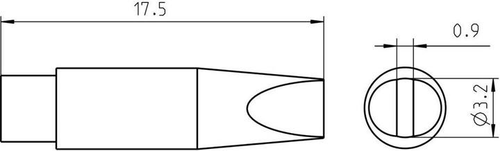 Actual product image Weller Erem RT Micro soldering tip, chisel 3.2mmx0.9mm, MIL SPEC (Soldering tip)
