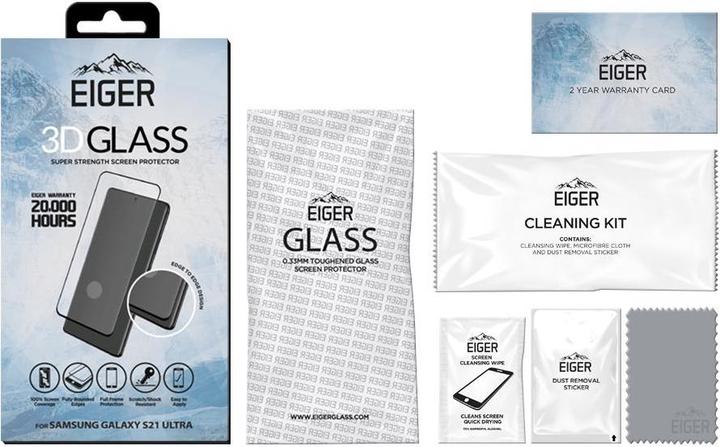 Actual product image Eiger Mountain Glass Clear Edge (1 Piece, Samsung Galaxy S21 Ultra)
