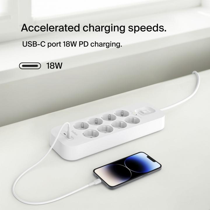 Produktbild Belkin Surgemaster Überspannungsschutz (8 x, BS 1363, 2 m)