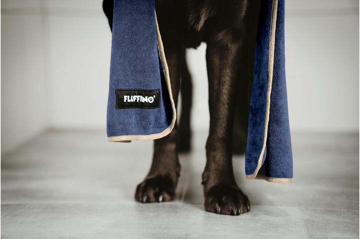 Actual product image Fluffino Dog towel set, beige / blue, L (Dog)