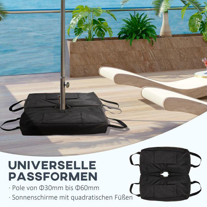 Immagine prodotto Swisshandel24 Supporto per ombrellone Sacco di sabbia 2 x sacco riempibile 50 kg con pala Poliestere + plastica
