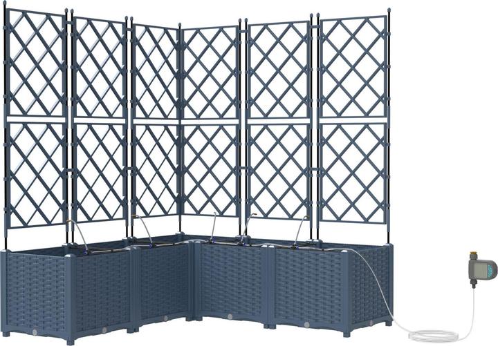 Image du produit VidaXL Planteuse de jardin avec système d'irrigation 5 pièces Gris