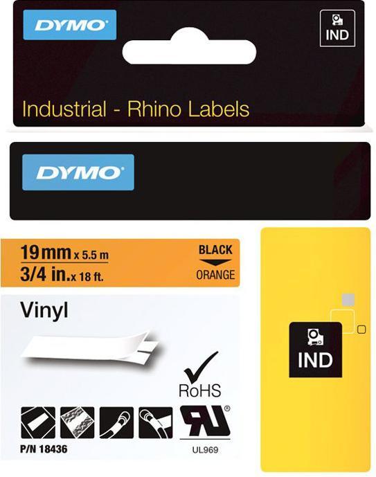 Produktbild Dymo Schriftband 19mm Vinyl (1.90 cm, Orange)