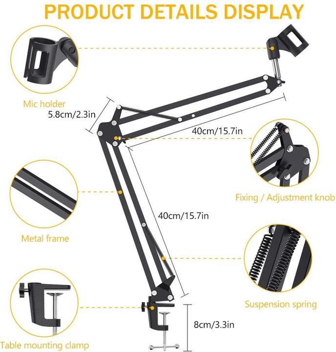 Actual product image Maono B01 Microphone boom