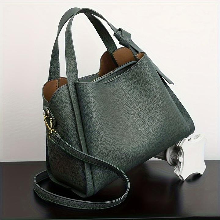 Immagine prodotto Only-Bags.Store Borsa a secchiello chic a tinta unita - Borsa versatile a tracolla e crossbody con tracolla