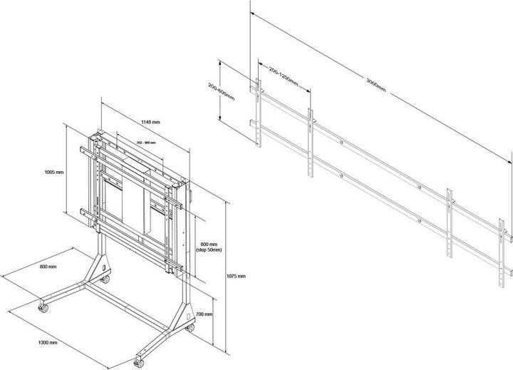 Actual product image Multibrackets MB Motorised Dual TV Stand, black/0440 (84", 160 kg)