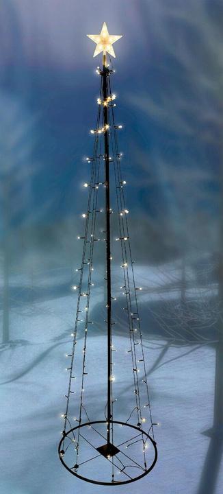 Actual product image Inda-Exclusiv LED metal Christmas tree star warm white 70 LEDs 120cm 8 functions