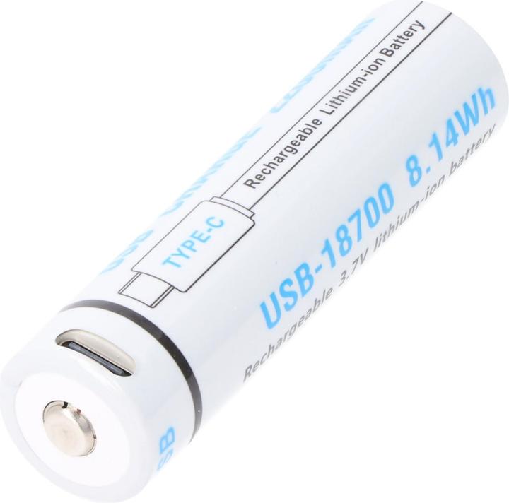 Immagine prodotto AccuCell Rundzelle 18650, Li-ion, 3,7V, 2200mAh, 8,1Wh, mit USB-C Charging Port (1 pz., 2200 mAh)