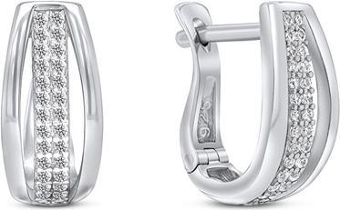 Brilio Silver - Charming silver earrings with zircons EA256W