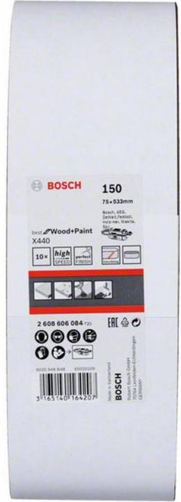 Immagine prodotto Bosch Professional Zubehör Nastro abrasivo PRO X440, 75 x 533 mm, G150 (150)
