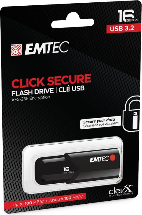 Actual product image Emtec B120 Click Secure (16 GB, USB 3.2, USB-A)