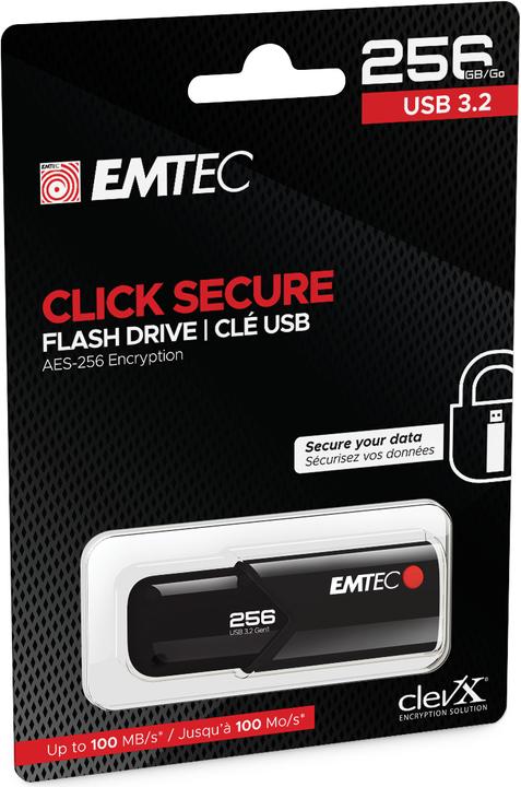 Produktbild Emtec B120 Click Secure (256 GB, USB 3.2, USB-A)
