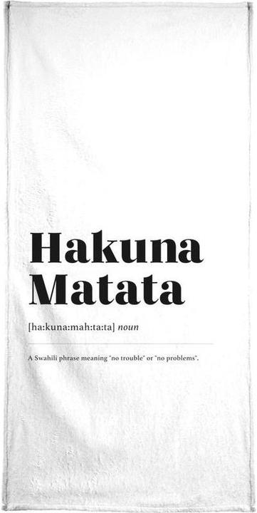 Actual product image Juniqe Hakuna Matata - Black & White (70 x 140 cm)