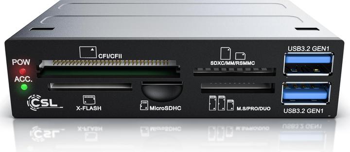 Actual product image CSL Multi front panel card reader (19-pin, Internal USB 2.0 Motherboard)