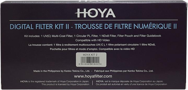Actual product image Hoya Digital Filter Kit II (UV, CIR-PL & ND8) Filterset (58 mm, Neutral density filter, Polarizing filter, UV filter, 58 mm)