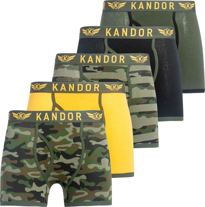 Actual product image Kandor Mens Camobee Bamboo Boxer Shorts (Pack of 5) (XL)