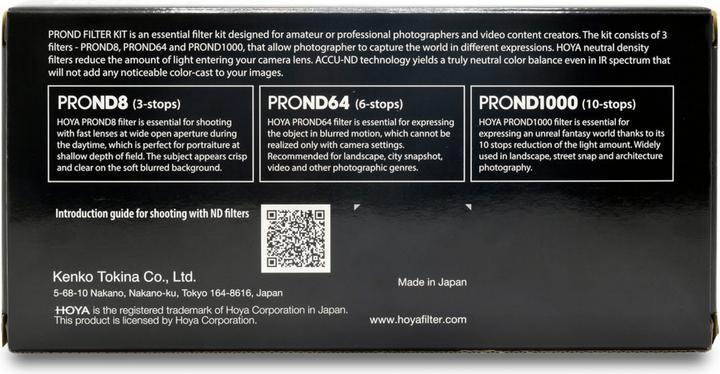 Image du produit Hoya PRO ND Filter Kit 8/64/1000 Filterset (77 mm, Filtre gris neutre)