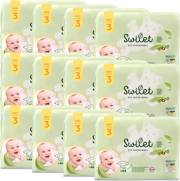 Image du produit Swilet La couche bio Midi (Taille 3, Pack mensuel, 528 pièce(s))