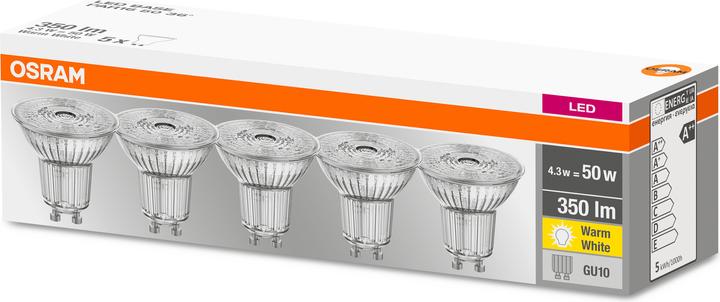 Actual product image Osram LED base (GU10, 4.30 W, 350 lm, 5 x, F)