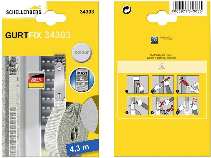 Produktbild Schellenberg 34303 Reparaturset Passend für (Rollladensysteme) Maxi (Rollladengurt)