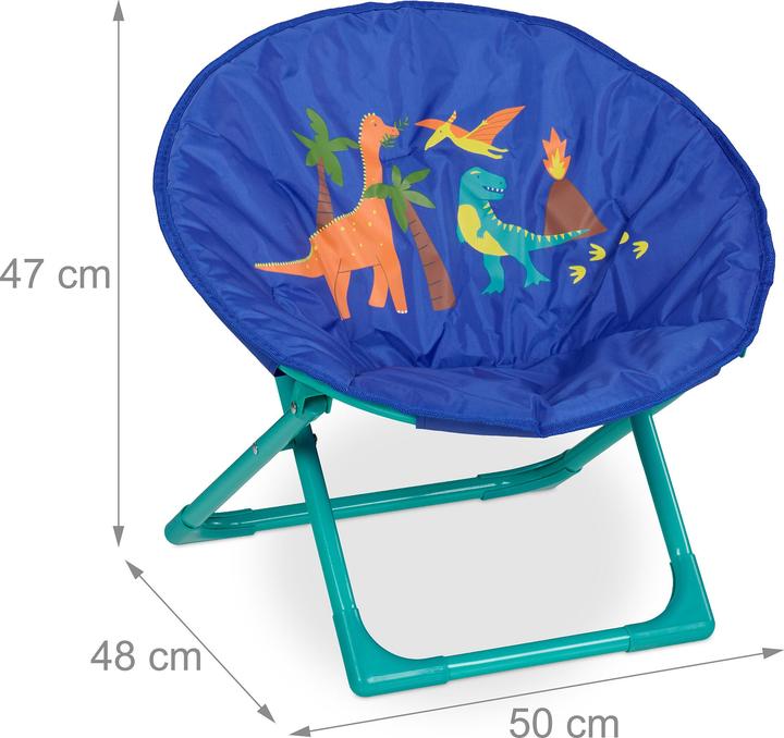 Actual product image Relaxdays Foldable Kids Moon Chair, Camping Seat (Child armchair)