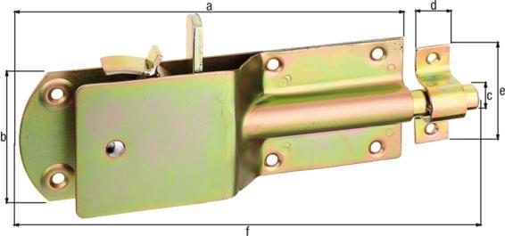 Image du produit GAH Verrou d'étable de sécurité Longueur 200 mm Largeur 125 mm Acier électrozingué jaune (Barre de sécurité, 1 pcs)