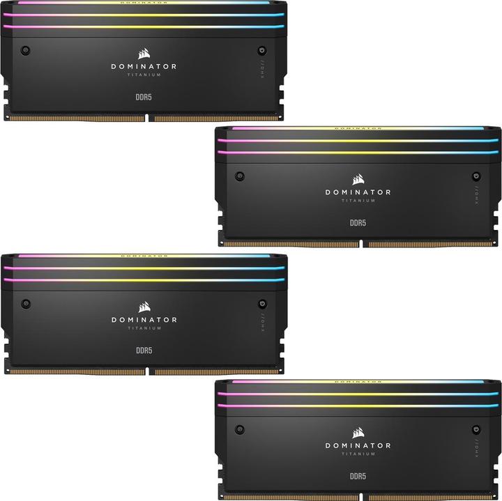Actual product image Corsair DDR5, 6000MT/s 64GB 4x16GB DIMM, Unbuffered, 36-36-36-76, Std PMIC, XMP 3.0, DOMINATOR TITANIUM Blac (4 x 16GB, 6000 MHz, DDR5 RAM, DIMM)