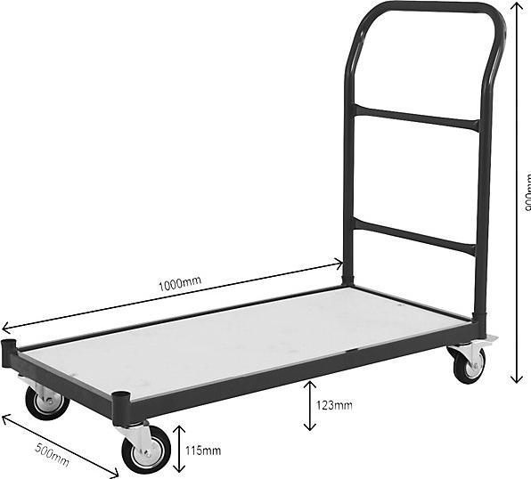 Actual product image eurokraft basic Platform truck, max. load 250 kg, shelves LxW 1050 x 475 mm. (250 kg)