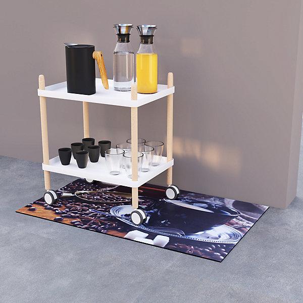 Actual product image Paperflow Dolly with 2 shelves, frame made of solid wood, white.