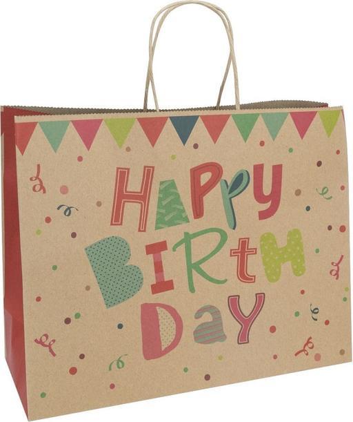 Produktbild Idena Geschenktasche B-Day 33x26x12cm FSC-Mix (Geschenktüte)