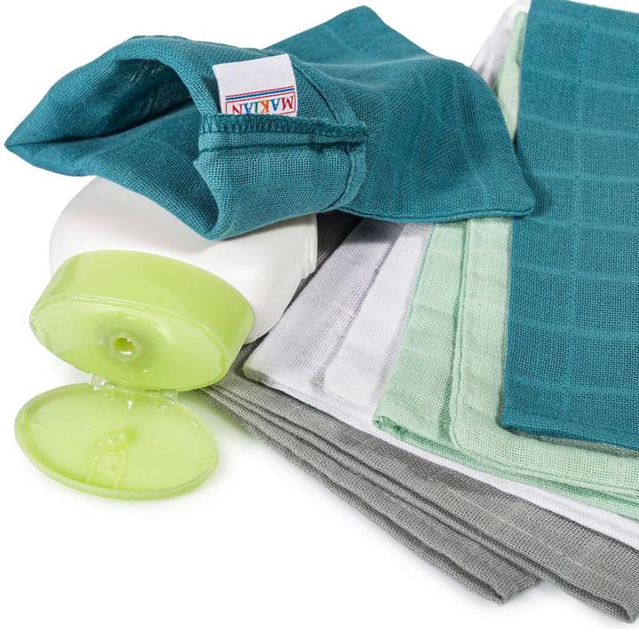Produktbild Makian Baby-Waschlappen & Waschhandschuhe Mull-Waschhandschuh 8er Pack 15 x 20 cm - Patina /