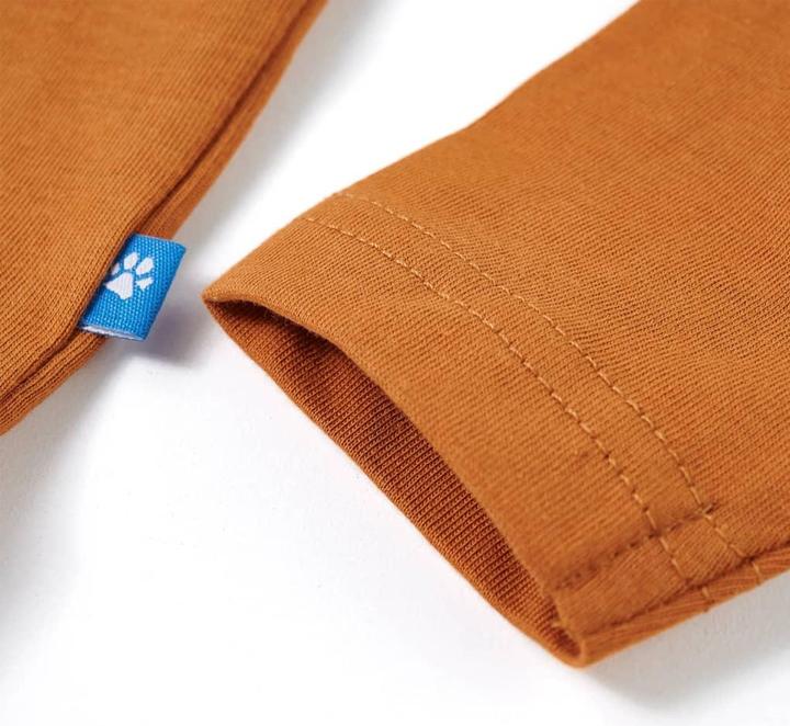 Actual product image VidaXL Children's long-sleeved shirt dark ochre 104,Material: 100 (104)
