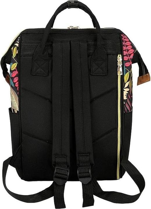 Produktbild Only-Bags.Store Leaf Print Diaper Bag, Top Handle Mommy Backpack, Casual Travel Daypack mit Bottle Pockets