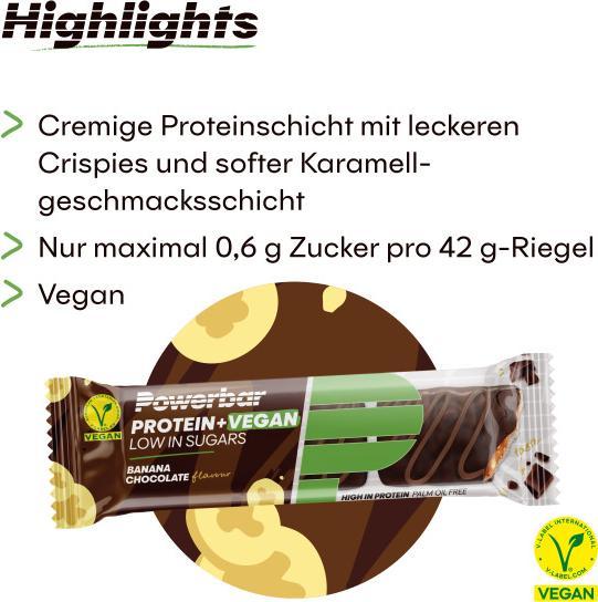 Immagine prodotto Powerbar Barretta Proteica+Vegana Cioccolato alla Banana 42 g (Cioccolato alla banana, 2 pz., 42 g)