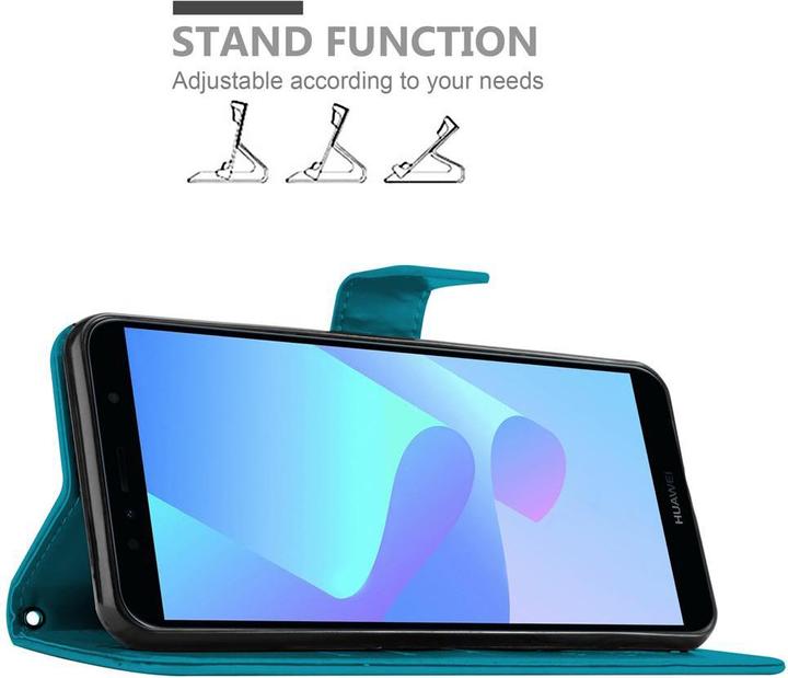 Immagine prodotto Cadorabo Copertina del libro a fiori (Huawei Y6 Prime (2018), Huawei Honor 7a)