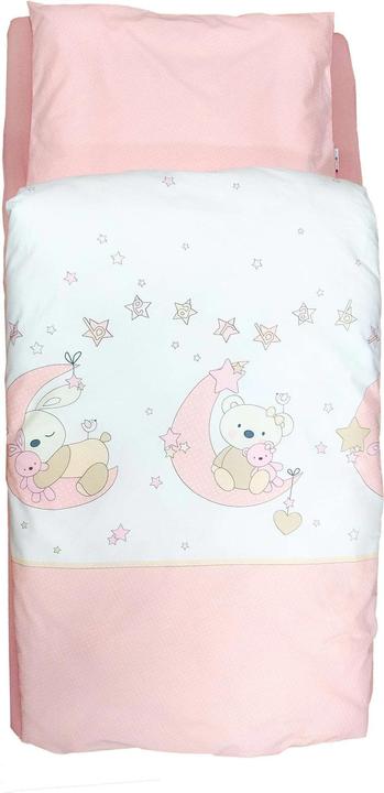 Kuli-Muli Parure de lit bébé ours rose 100/135 (100 x 135 cm, 40 x 60 cm)