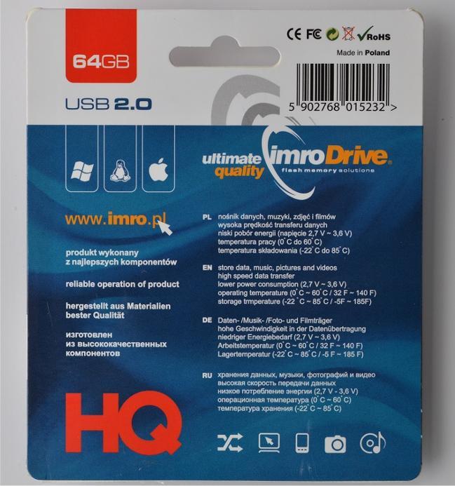 Actual product image IMRO BLACK/64GB USB flash drive USB Type-A 2.0 - 64 GB (64 GB, USB-A)