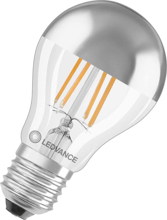Actual product image Ledvance LED Bulb 6,5-50W/827 650lm 300° E27 dome mirrored silver EEK F (E27, 6.50 W, 650 lm, 1 x, F)