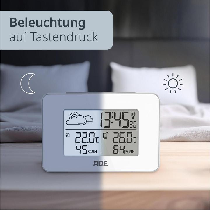 Actual product image ADE Wetterstation mit Funk-Aussensensor Weiss, Funktionen