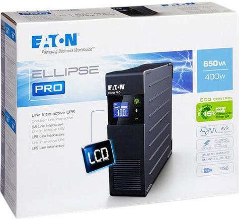Productafbeelding Eaton Ellipse PRO 650 DIN Shuko UPS (650 VA, 400 W, Lijninteractief UPS)